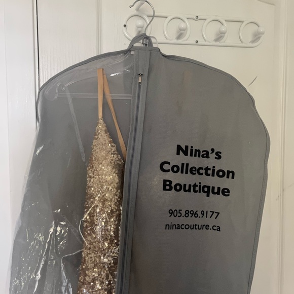Nina Couture Gold Prom Dress - Picture 13 of 14